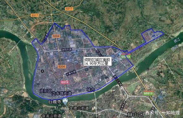 益阳市各区县城区面积排名,赫山区排名第一,其他都是小弟