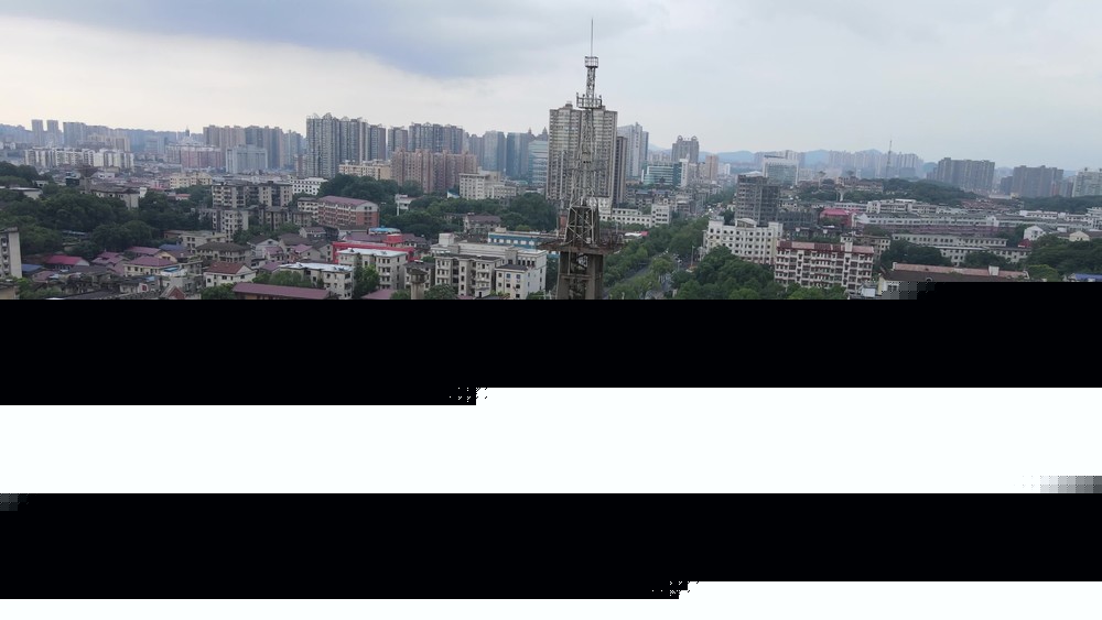 航拍湖南益阳信息大厦 现代科技与城市发展的交融